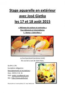 Stage aquarelle en extérieur avec José Gietka Stage aquarelle en extérieur avec José Gietka